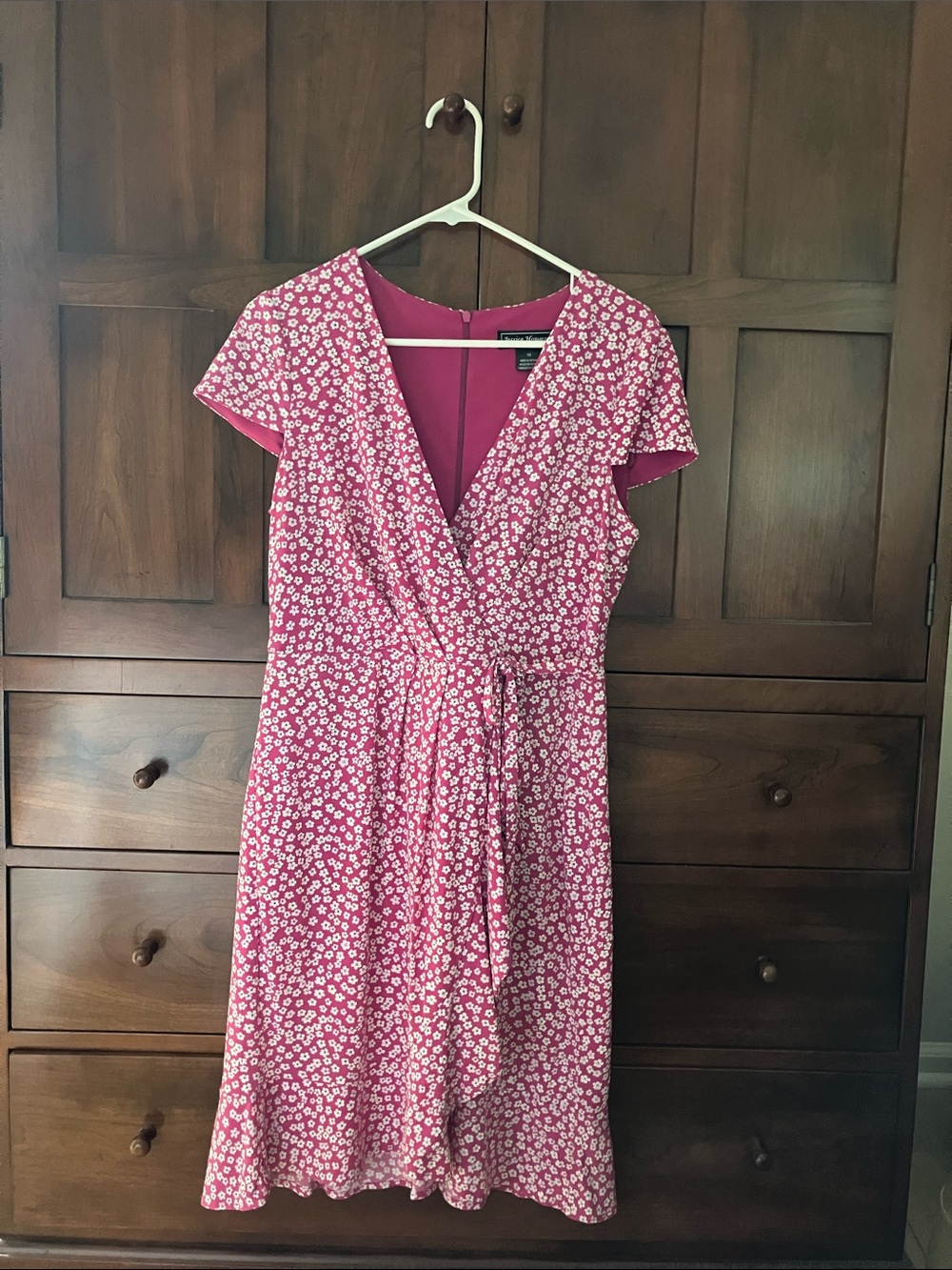 Jessica Howard Pink Floral Wrap Midi Dress